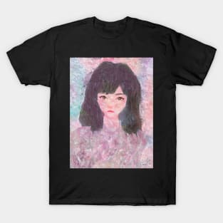 Melancholy Girl Portrait Impressionist Painting T-Shirt